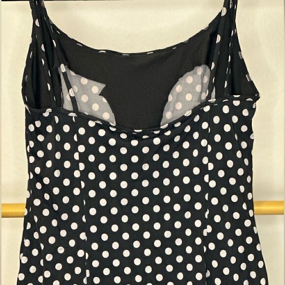 Longitude Black Polka Dot One Piece Swim Dress - Picture 3 of 9